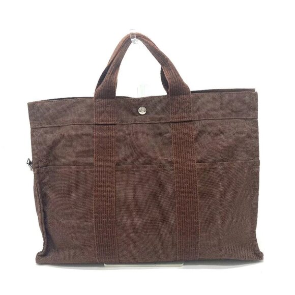 HERMES Her Line Tote MM Bags Business Hand Bag Tote Bag Brown/SilverHardware - Picture 1 of 15